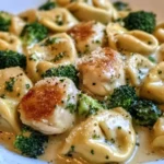 Creamy Garlic Parmesan Tortellini with Chicken & Broccoli