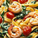 Fettuccine with Shrimp, Tomatoes, and Spinach Cream Sauce: A Beginner-Friendly Guide