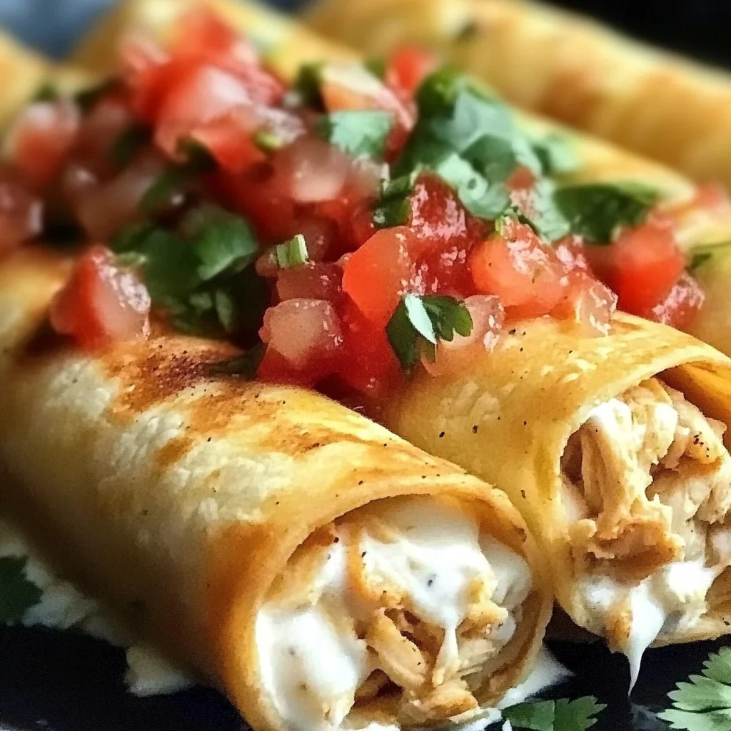 Baked Cream Cheese Chicken Taquitos