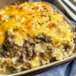 Cheesy Ground Beef and Rice Casserole
