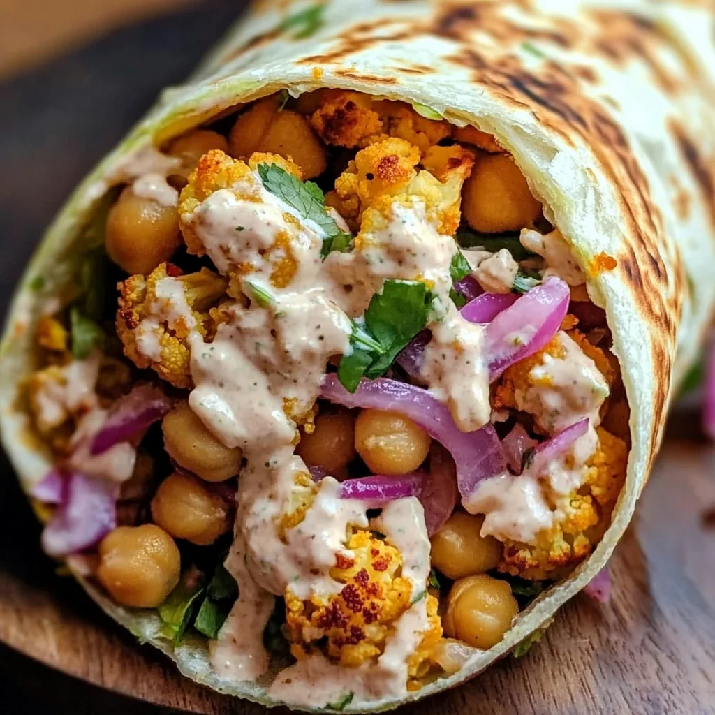 Chili Lime Chickpea Cauliflower Wrap