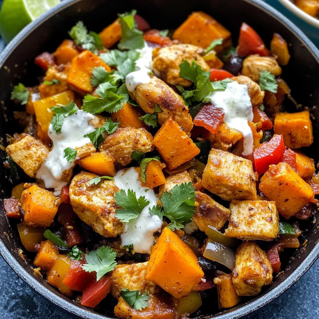 Chili Lime Sweet Potato and Chicken Skillet