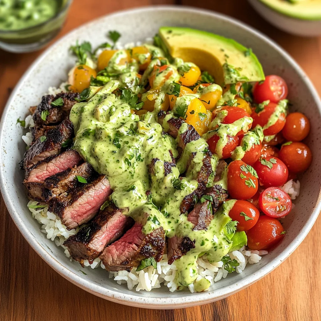 Cilantro Lime Steak and Rice Bowls