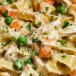 Creamy Chicken Pot Pie Pasta with Pappardelle