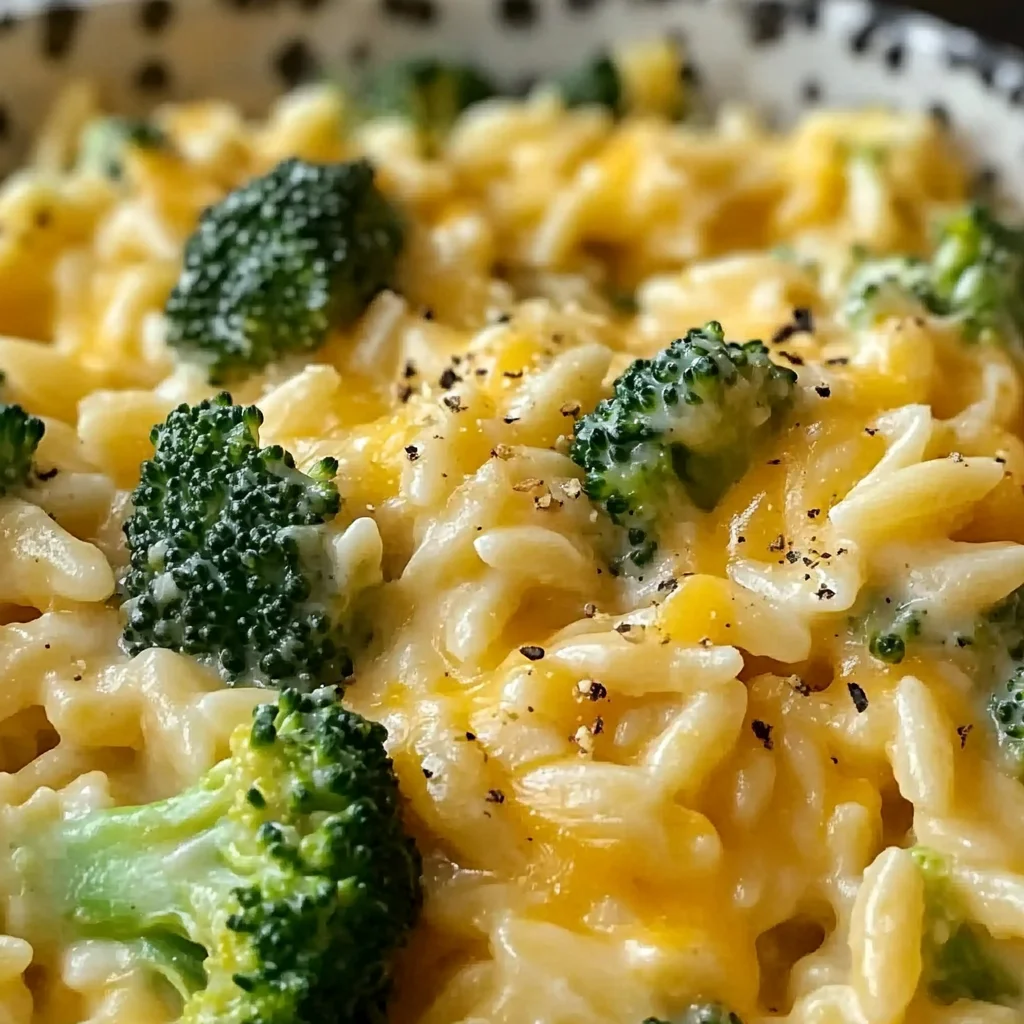 Creamy One-Pot Broccoli Cheddar Orzo