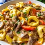 Crock Pot Cheesesteak Tortellini Recipe