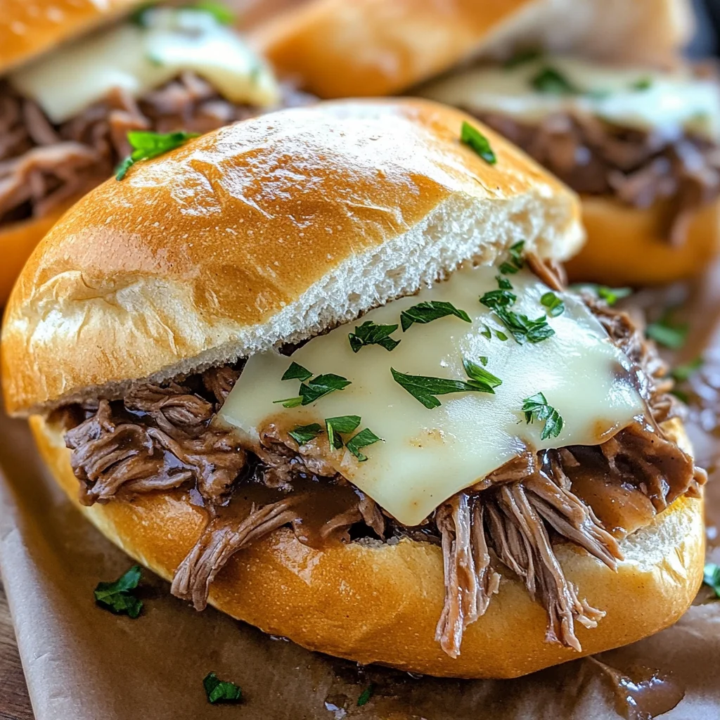 Crockpot French Dip Sandwiches