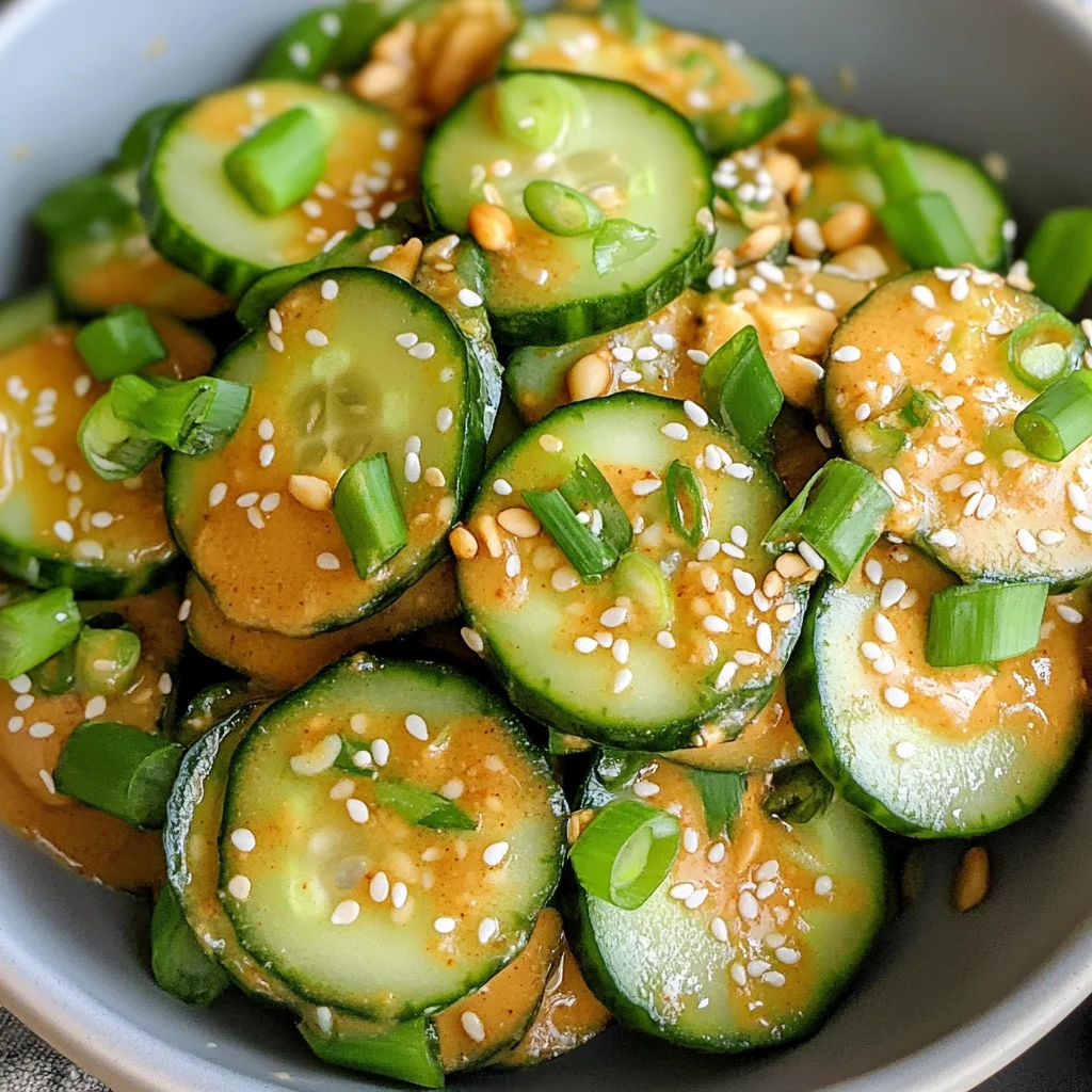 Cucumber Salad with Spicy Peanut Dressing