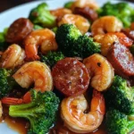 Honey Garlic Shrimp with Sausage and Broccoli