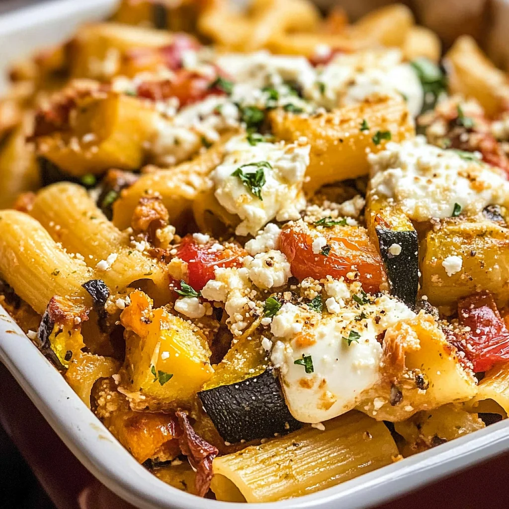 Mediterranean Roasted Vegetable Pasta Bake