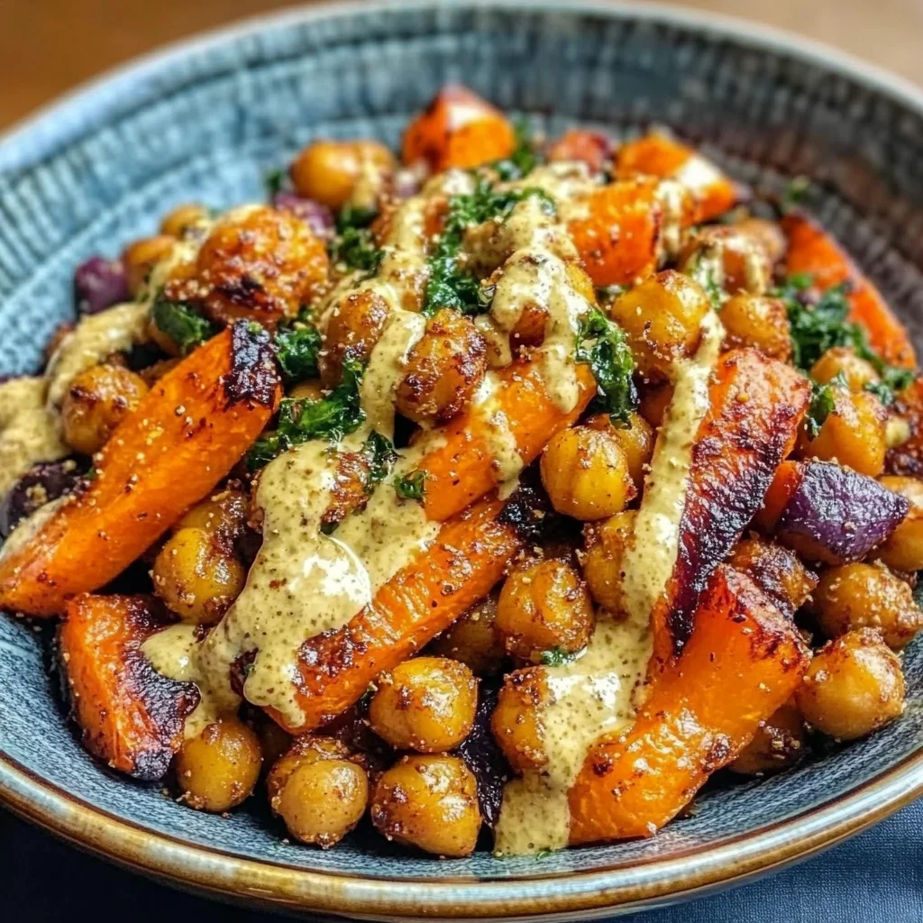One-Pan Roasted Carrot and Chickpea Bowl