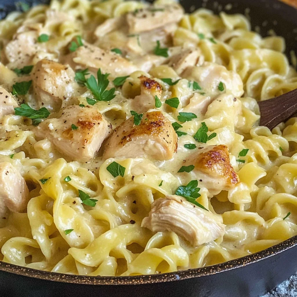 One Pot Chicken and Noodles Skillet