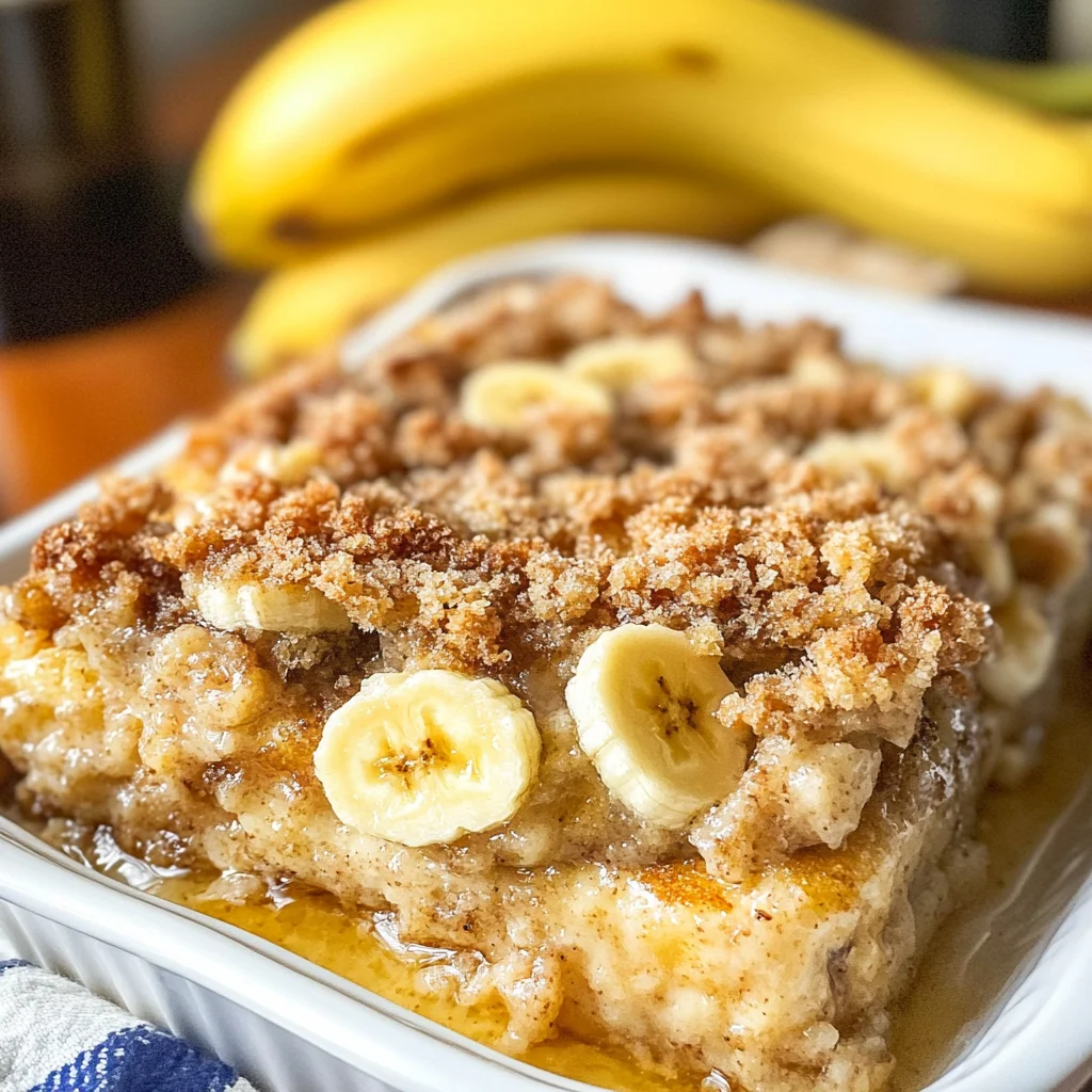 Overnight Baked Banana French Toast Casserole