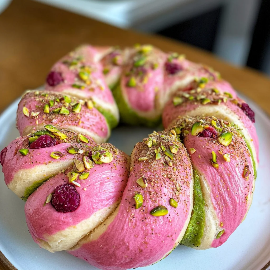 Raspberry Pistachio Sourdough Bagels