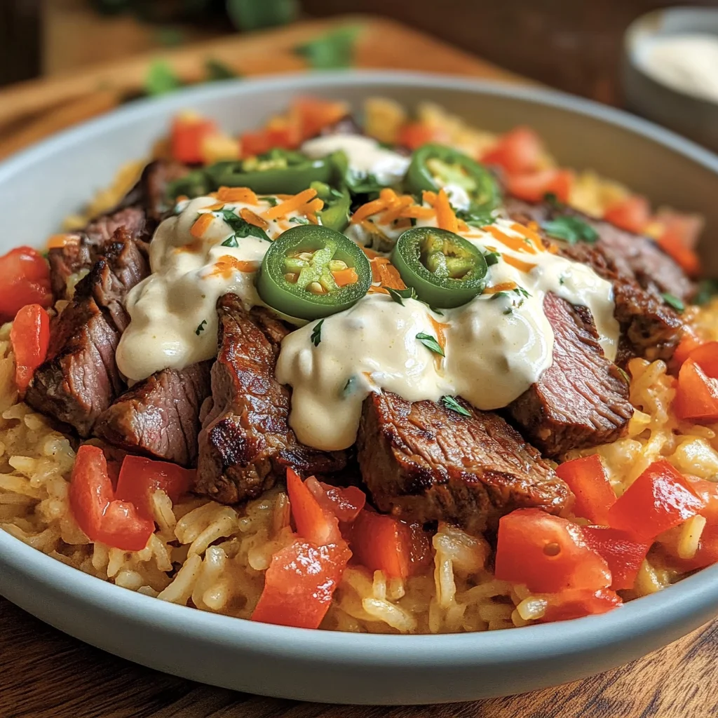 Steak Queso Rice