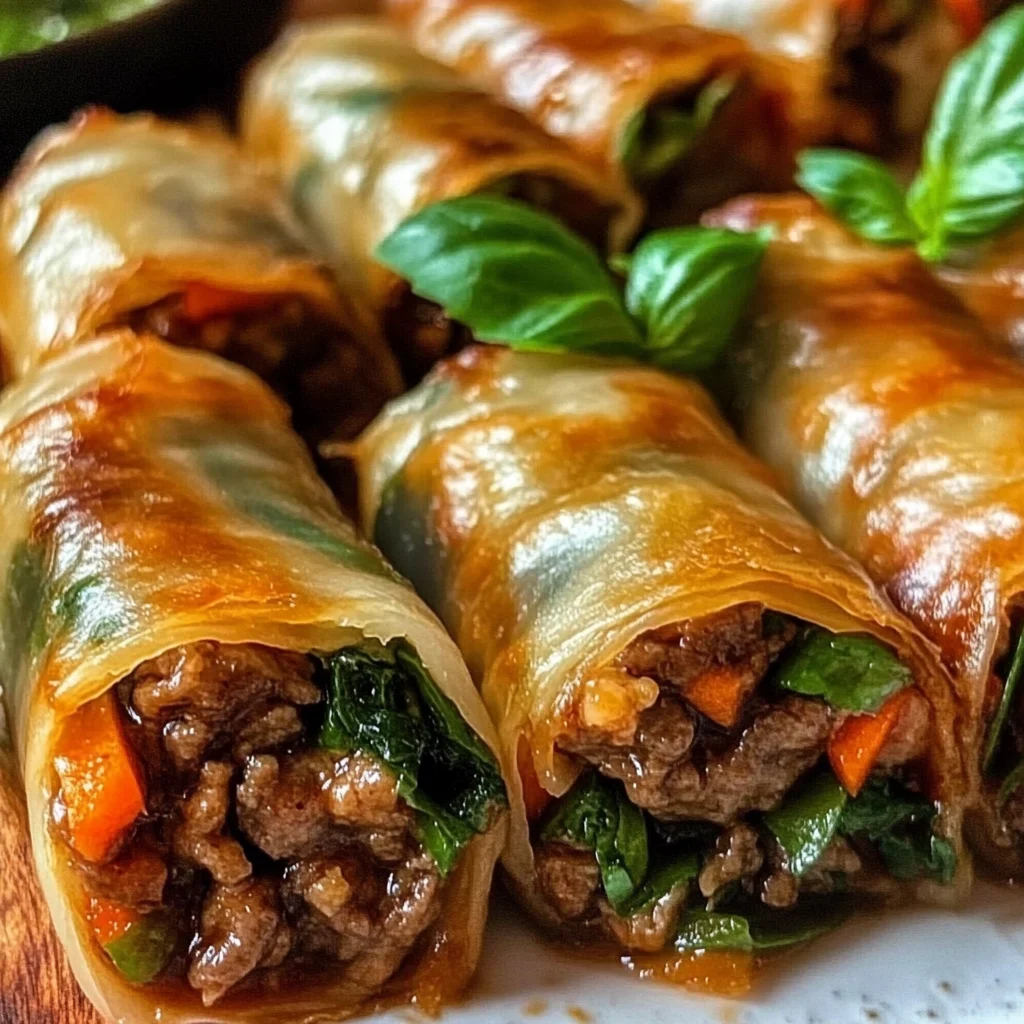 Thai Basil Beef Rolls – Fresh Thai Flavors in Every Bite
