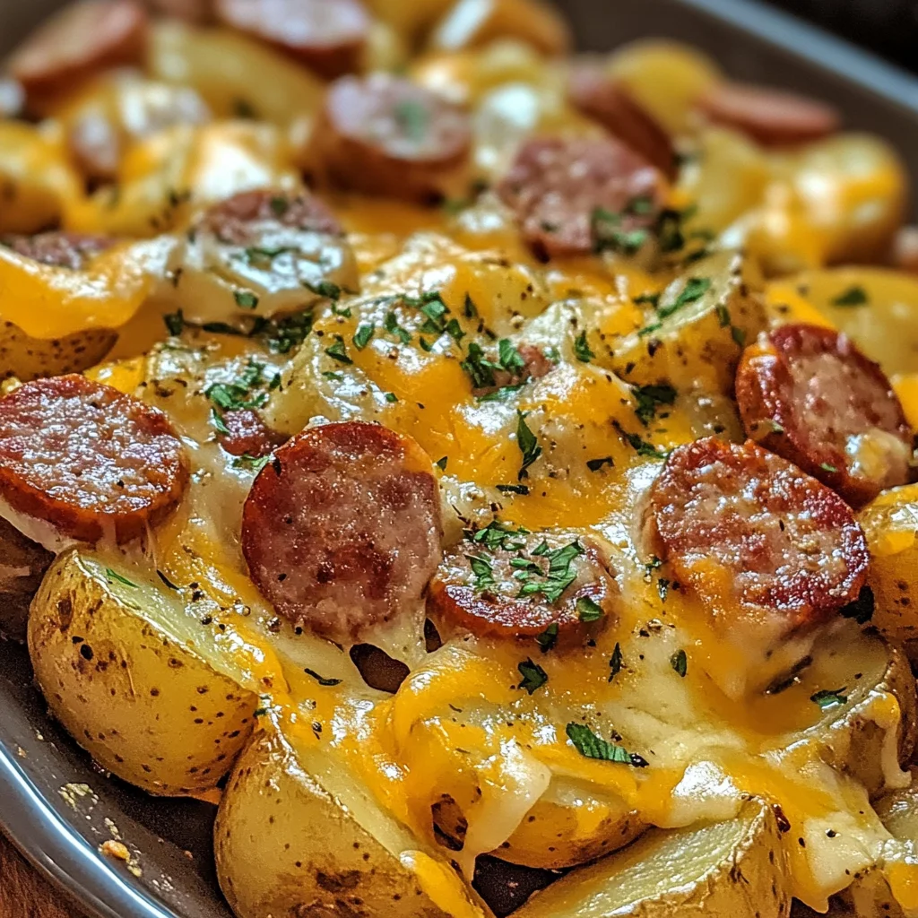 Cheesy Ranch Potatoes and Smoked Sausage