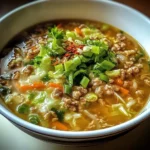 Cozy One-Pot Egg Roll Soup with Green Onions and Ginger