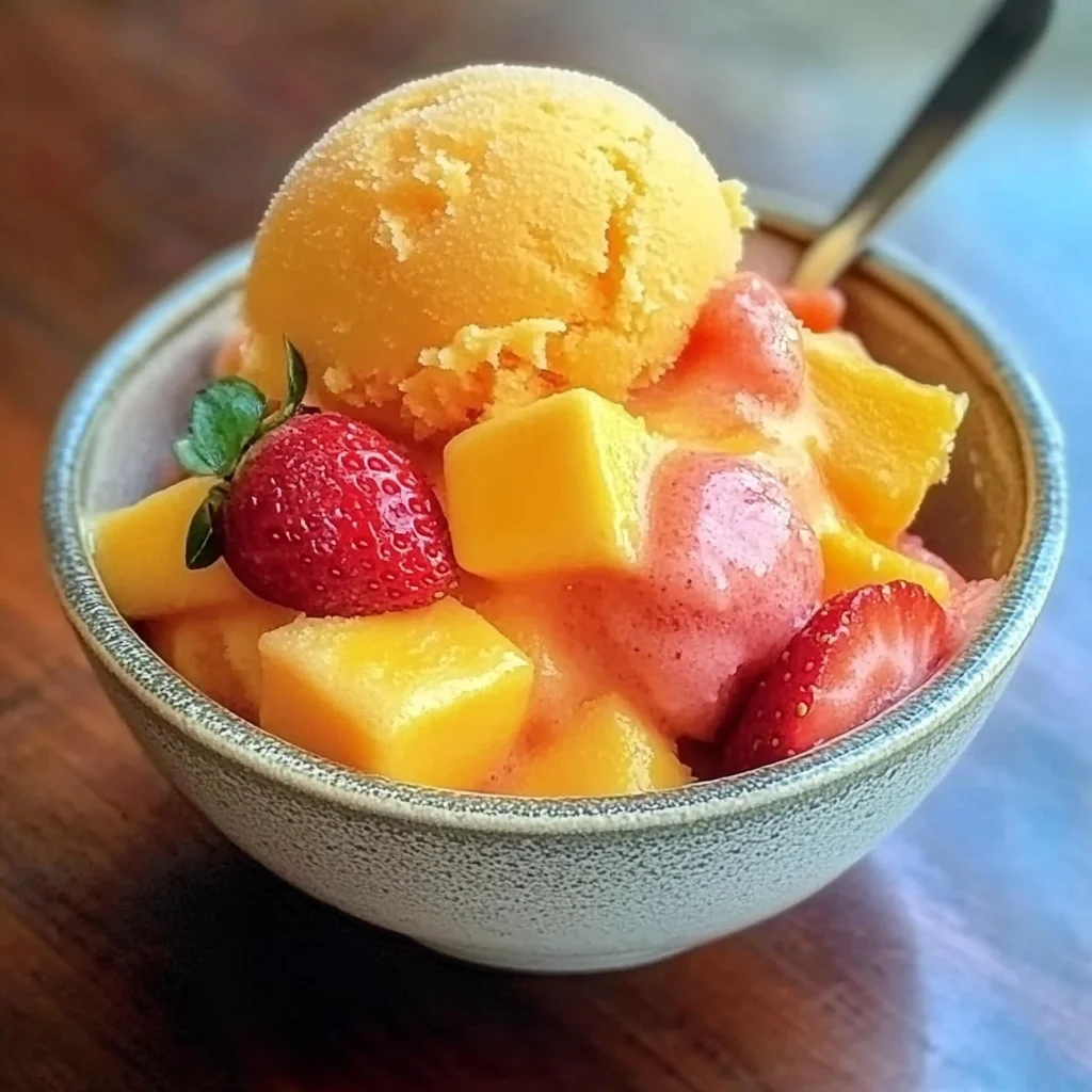 Mango Strawberry Sorbet