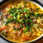 One-Pot Egg Roll Soup with Green Onions and Ginger