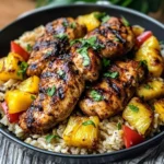 One Pan Caribbean Jerk Chicken with Pineapple-Coconut Rice Recipe