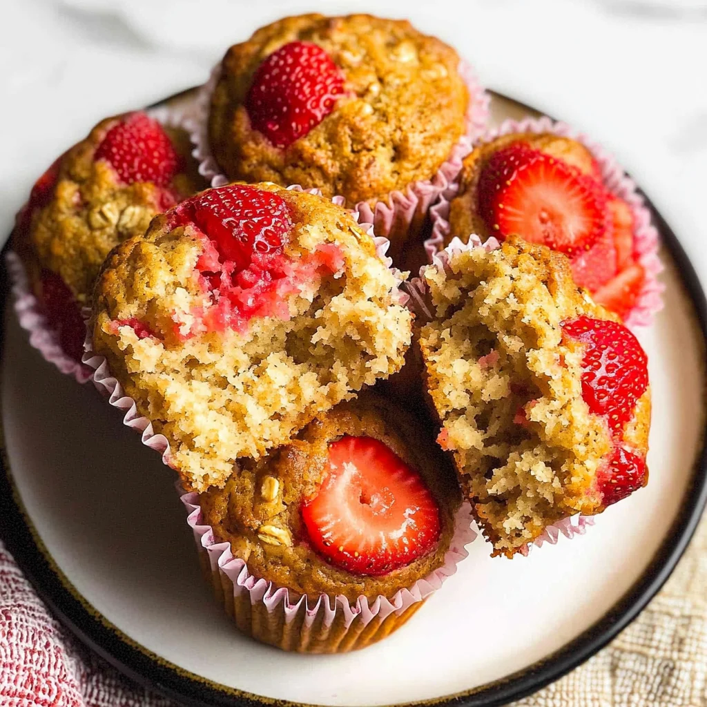 Strawberry Oatmeal Muffins