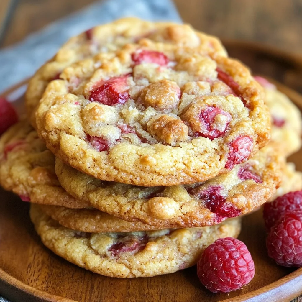 XXL Rhubarb Raspberry Cookies