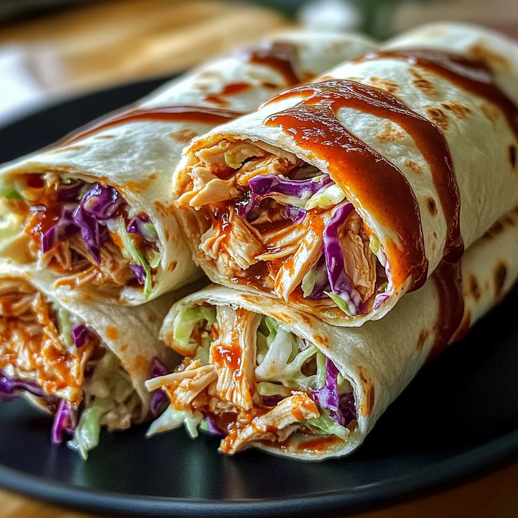 BBQ Chicken Coleslaw Wraps