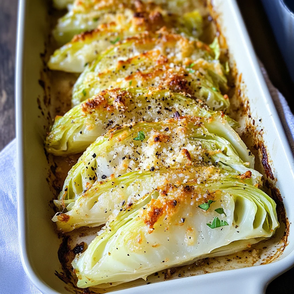 Baked Cabbage with Garlic and Parmesan