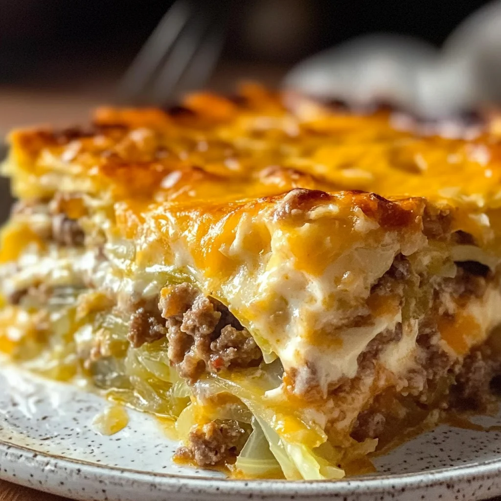 Creamy Cheesy Cabbage Casserole