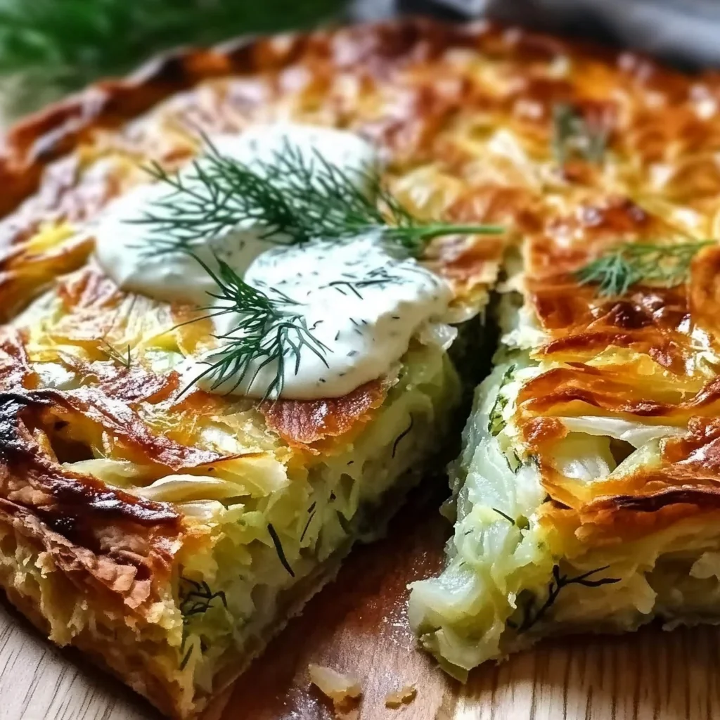 Crispy Cabbage Pie with Dill Cream Sauce: Your New Favorite Comfort Food
