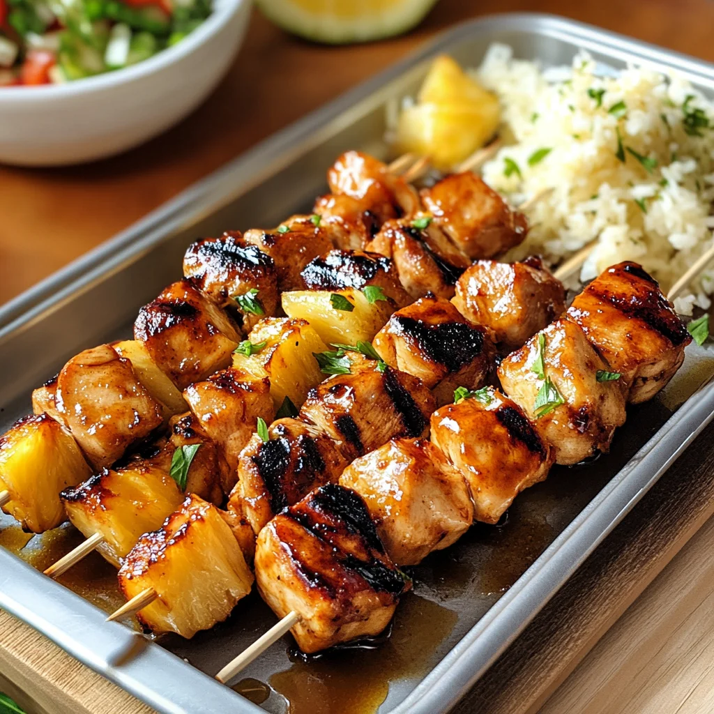 Easy Hawaiian Chicken Kabobs