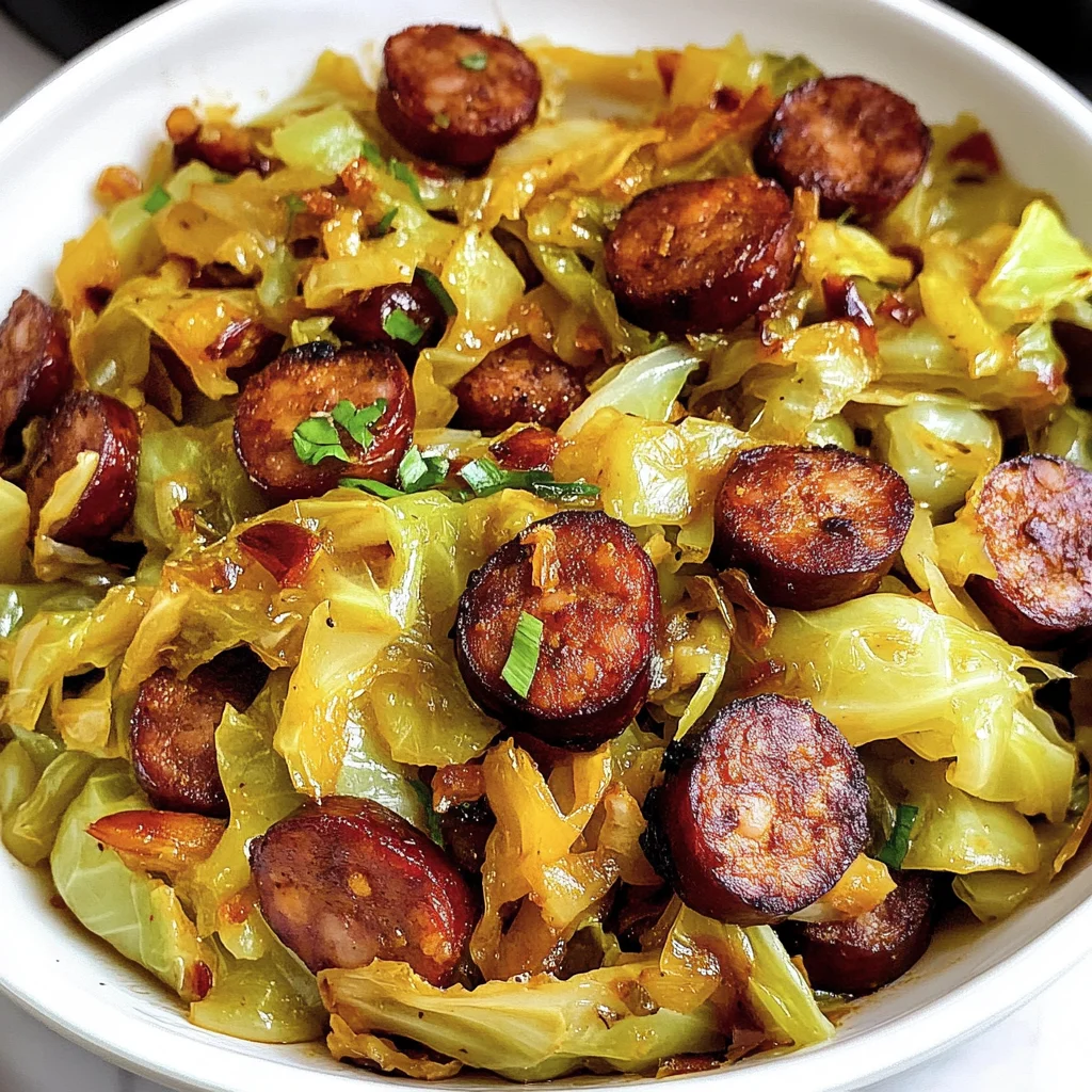 Fried Cabbage and Sausage