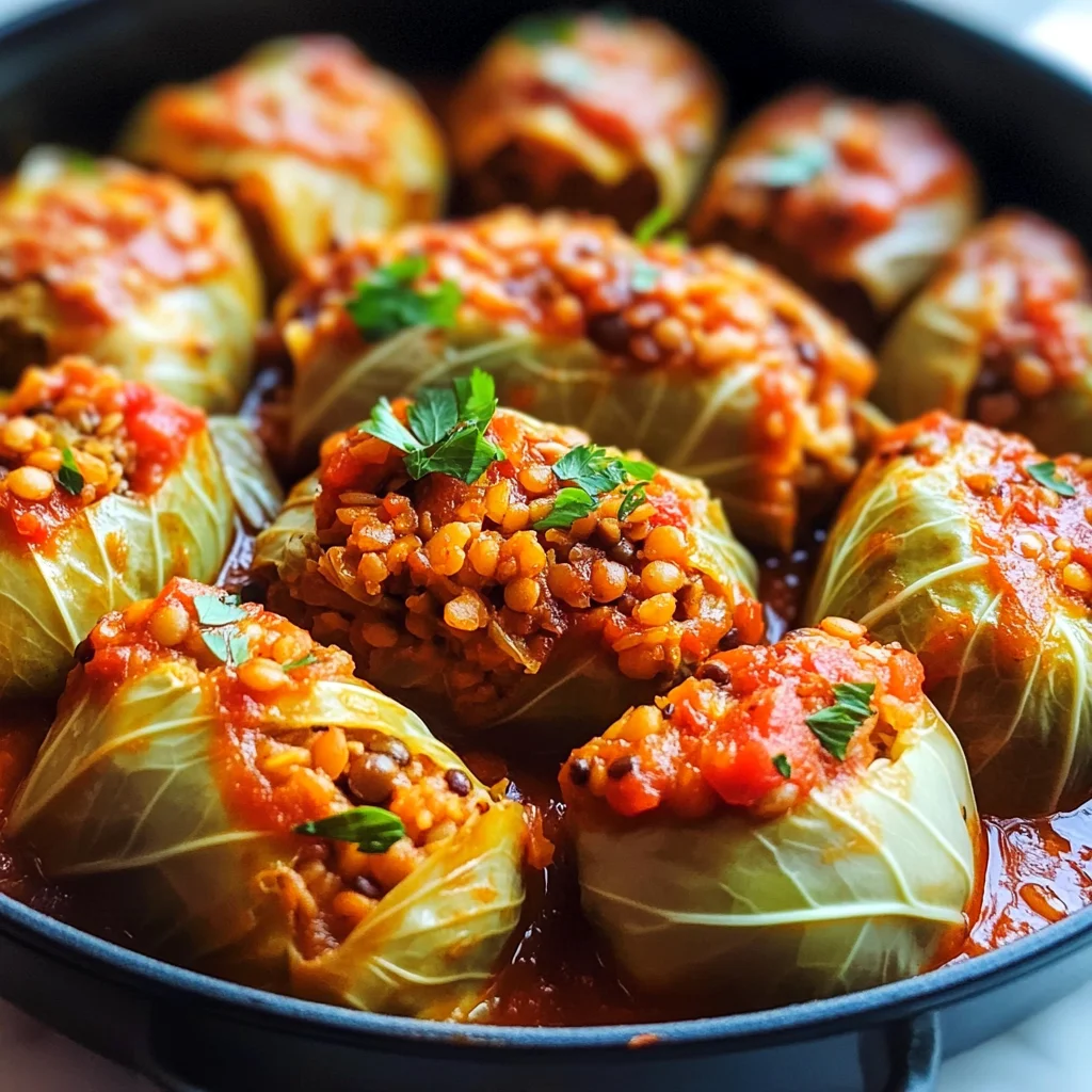Lentil and Rice Stuffed Cabbage Rolls