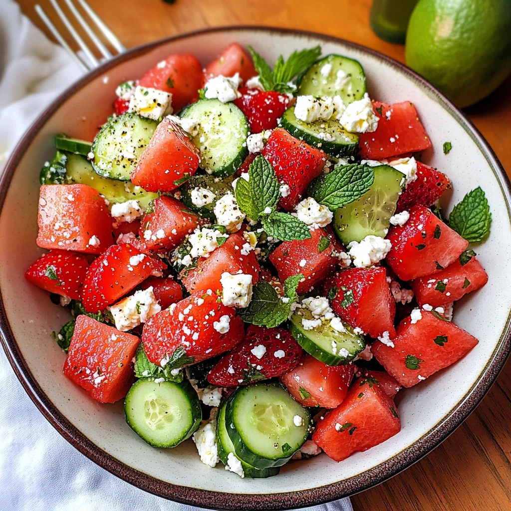 Strawberry Watermelon Cucumber Salad