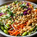 Thai Crunch Salad CPK Copycat (with peanut ginger sauce)