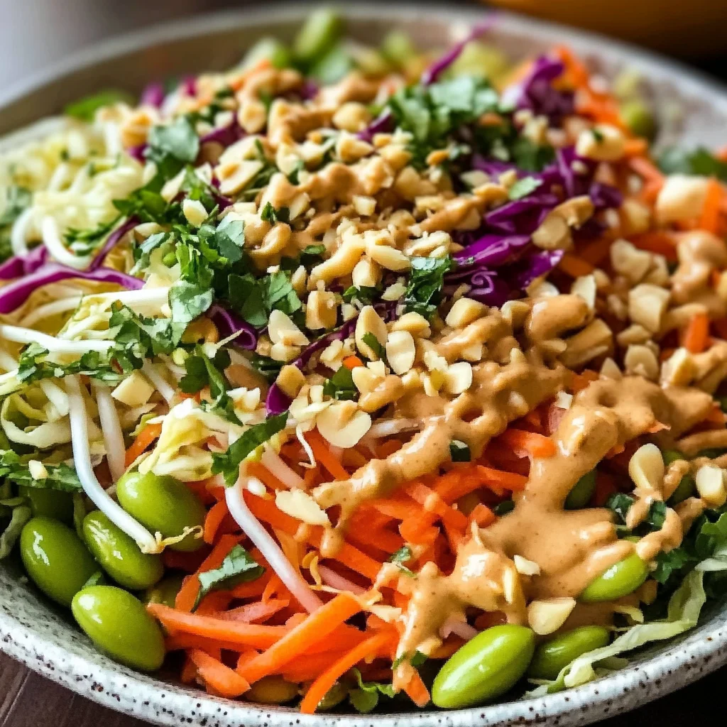 Thai Crunch Salad CPK Copycat (with peanut ginger sauce)