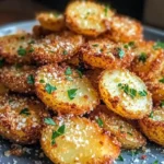 Crispy Garlic Parmesan Crusted Potatoes
